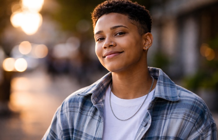 young person expressing identity and confidence symbolizing transgender visibility and acceptance