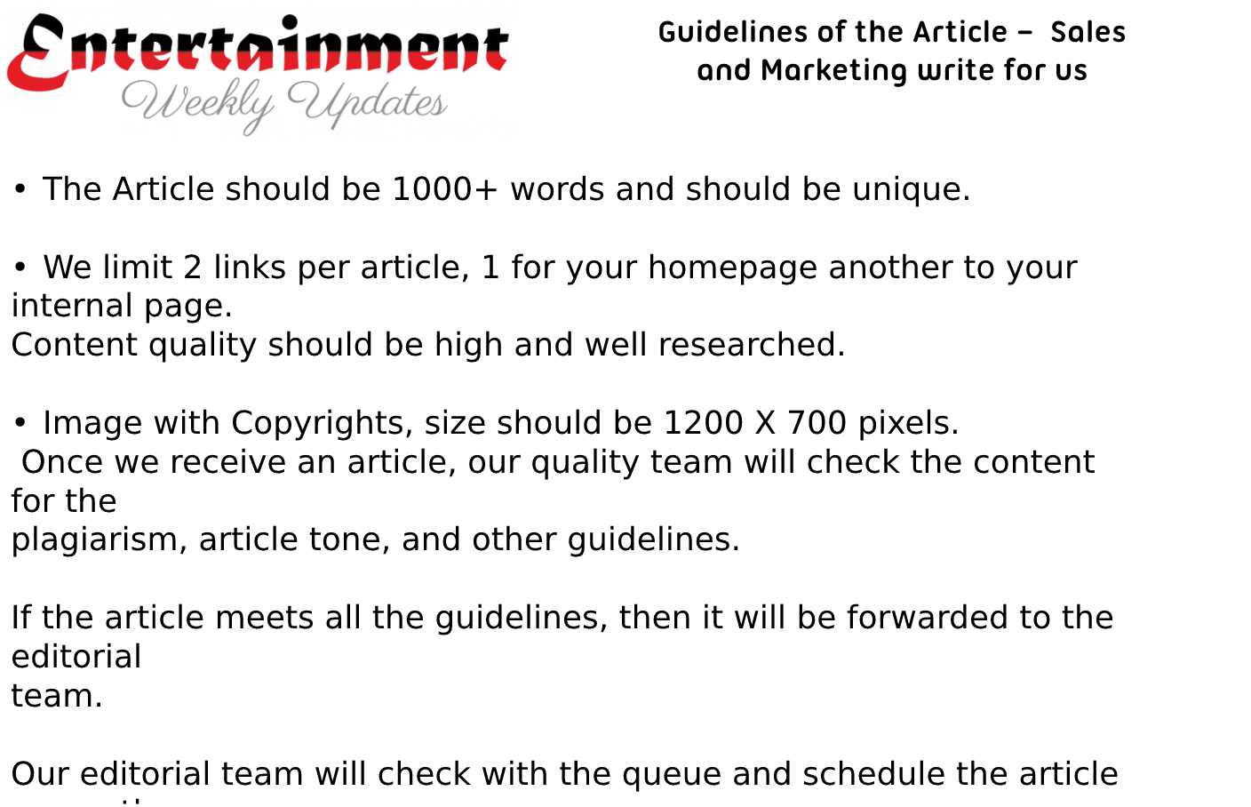Guidelines of the Article –  Sales and Marketing write for us