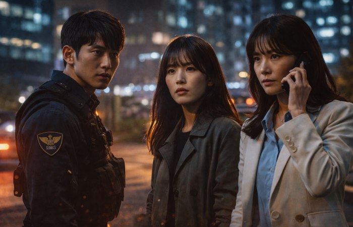 Modern Korean drama scene showing cinematic streaming production quality